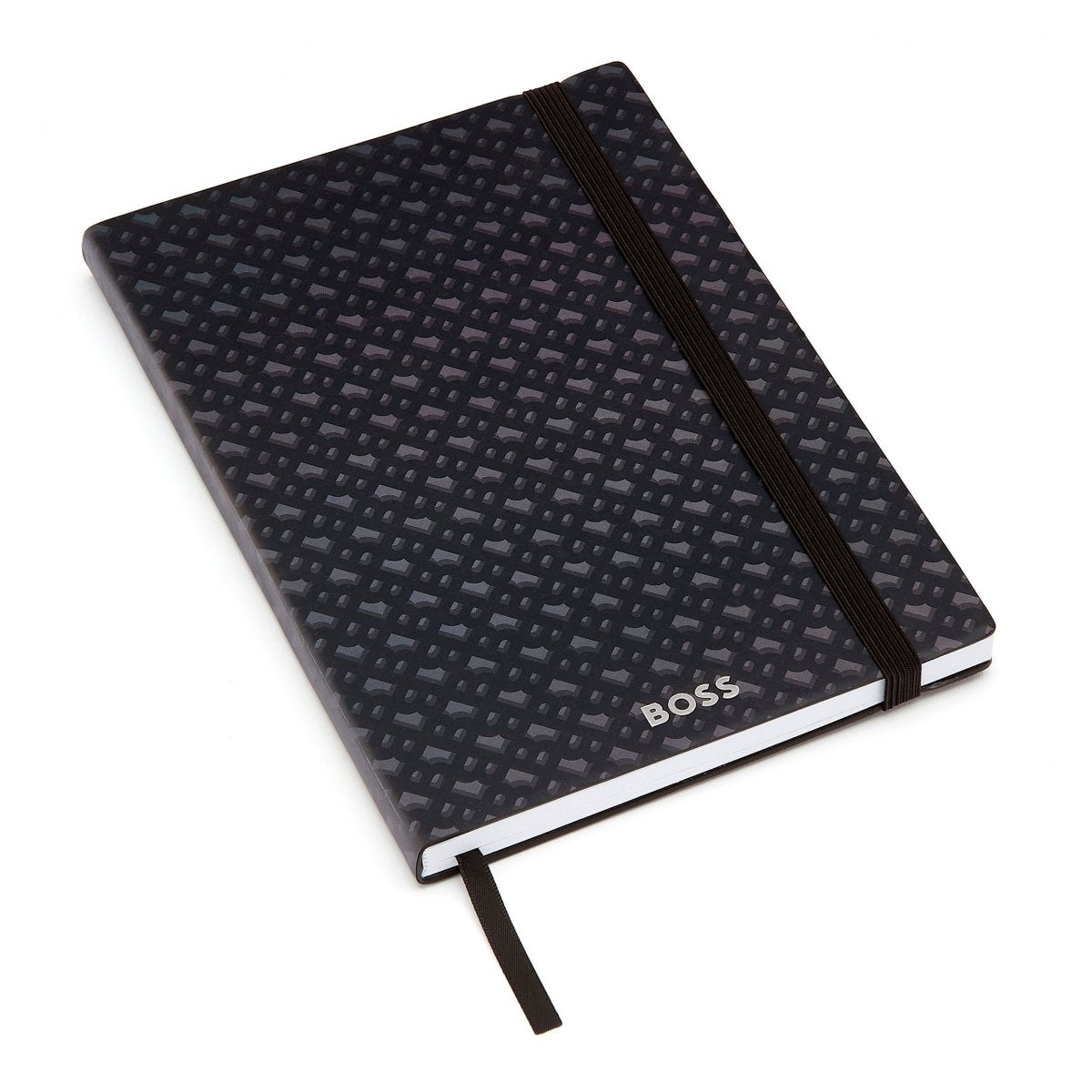 HUGO BOSS Monogram Grey Lined A5 Notebook | HNH412JL | TIME Watches
