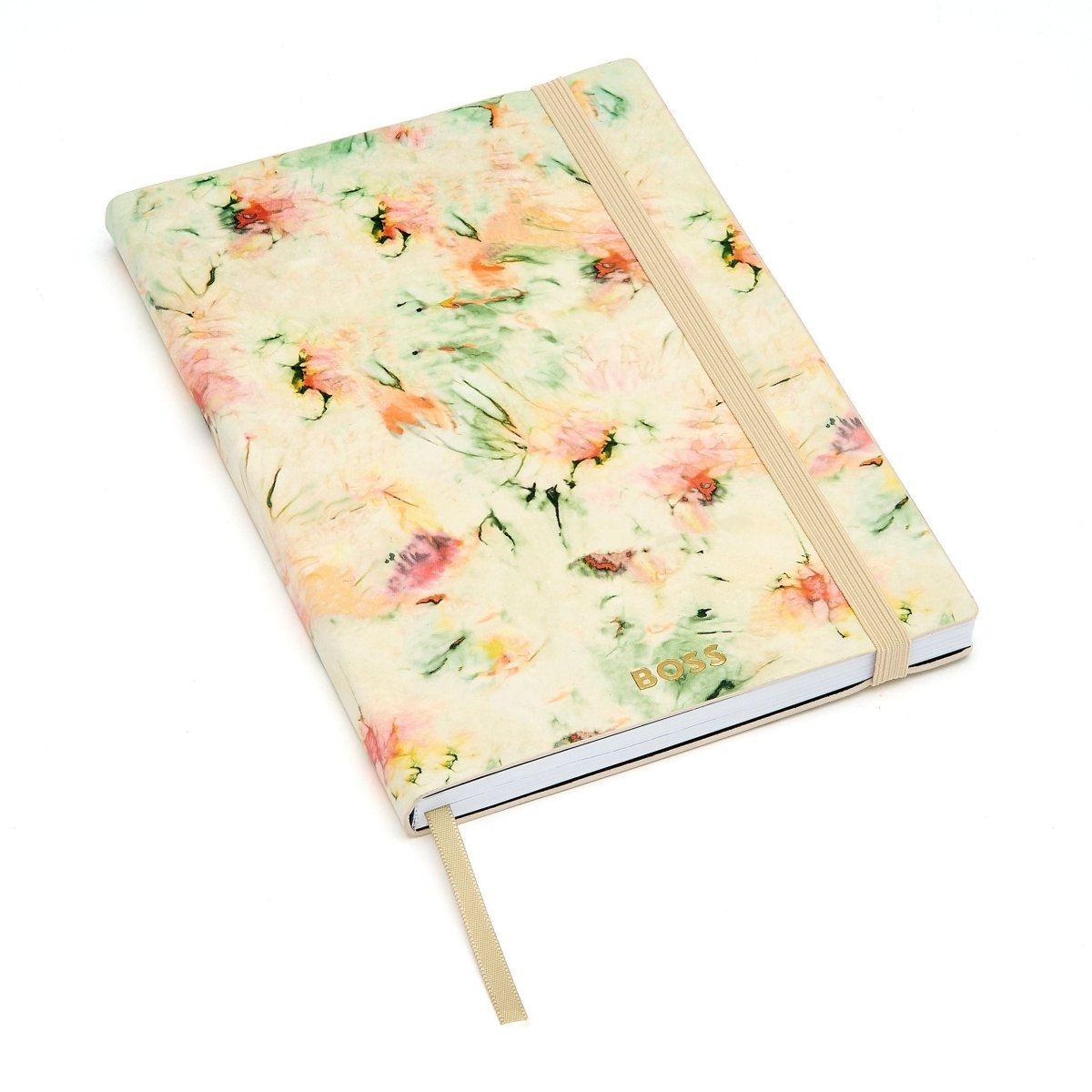 HUGO BOSS Tie - dye Flower Cream Lined A5 Notebook | HNH418GL | TIME Watches