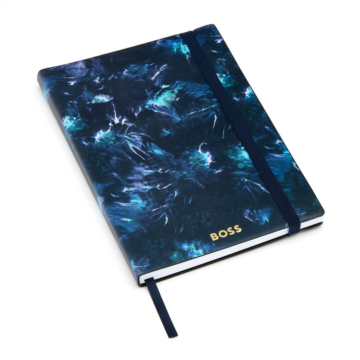 HUGO BOSS Tie - dye Flower Navy Lined A5 Notebook | HNH418NL | TIME Watches