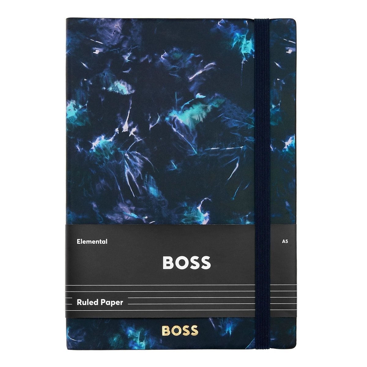 HUGO BOSS Tie - dye Flower Navy Lined A5 Notebook | HNH418NL | TIME Watches