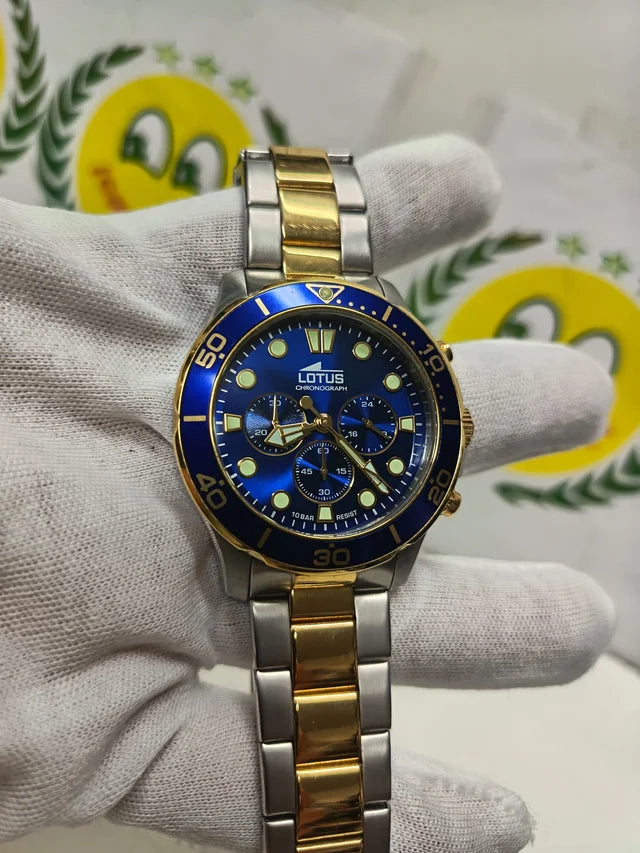 Lotus Excellent Blue Dial Chronograph Stainless Steel Men’s Watch | 18757/1
