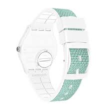 Swatch Pool Light Turquoise Dial White Silicone Strap Unisex Watch | GW714