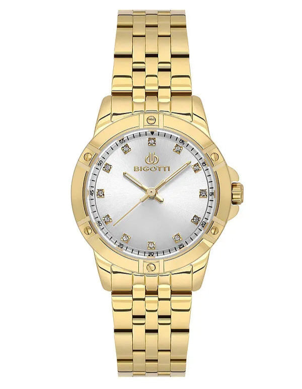 Bigotti Gold Tone Silver Dial Women's Watch | BG.1.10563-3