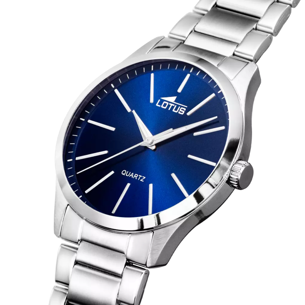 Lotus Minimalist Blue Dial Stainless Steel Men’s Watch | 15959/A