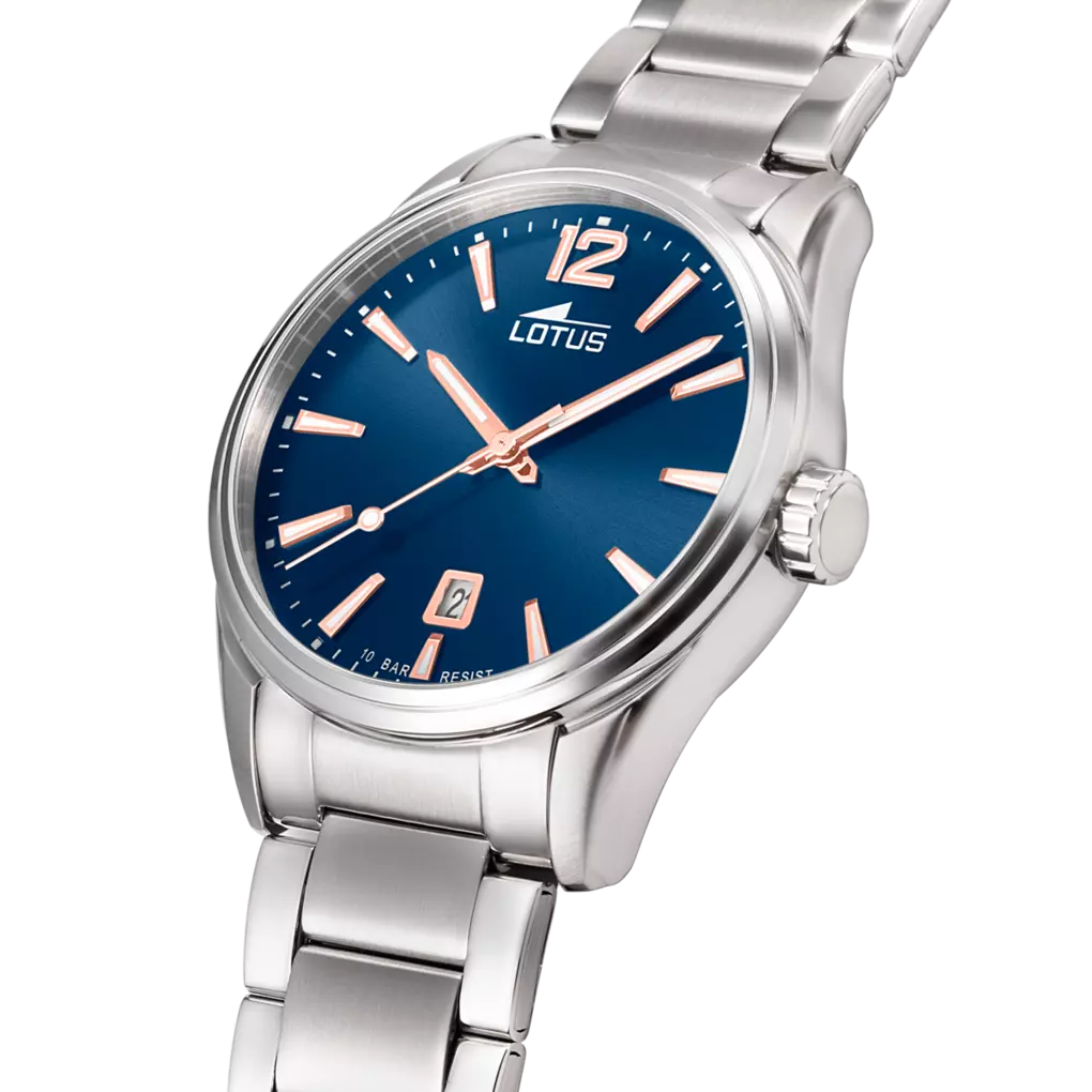 Lotus Blue Dial Silver Men's Watch | 18692/2