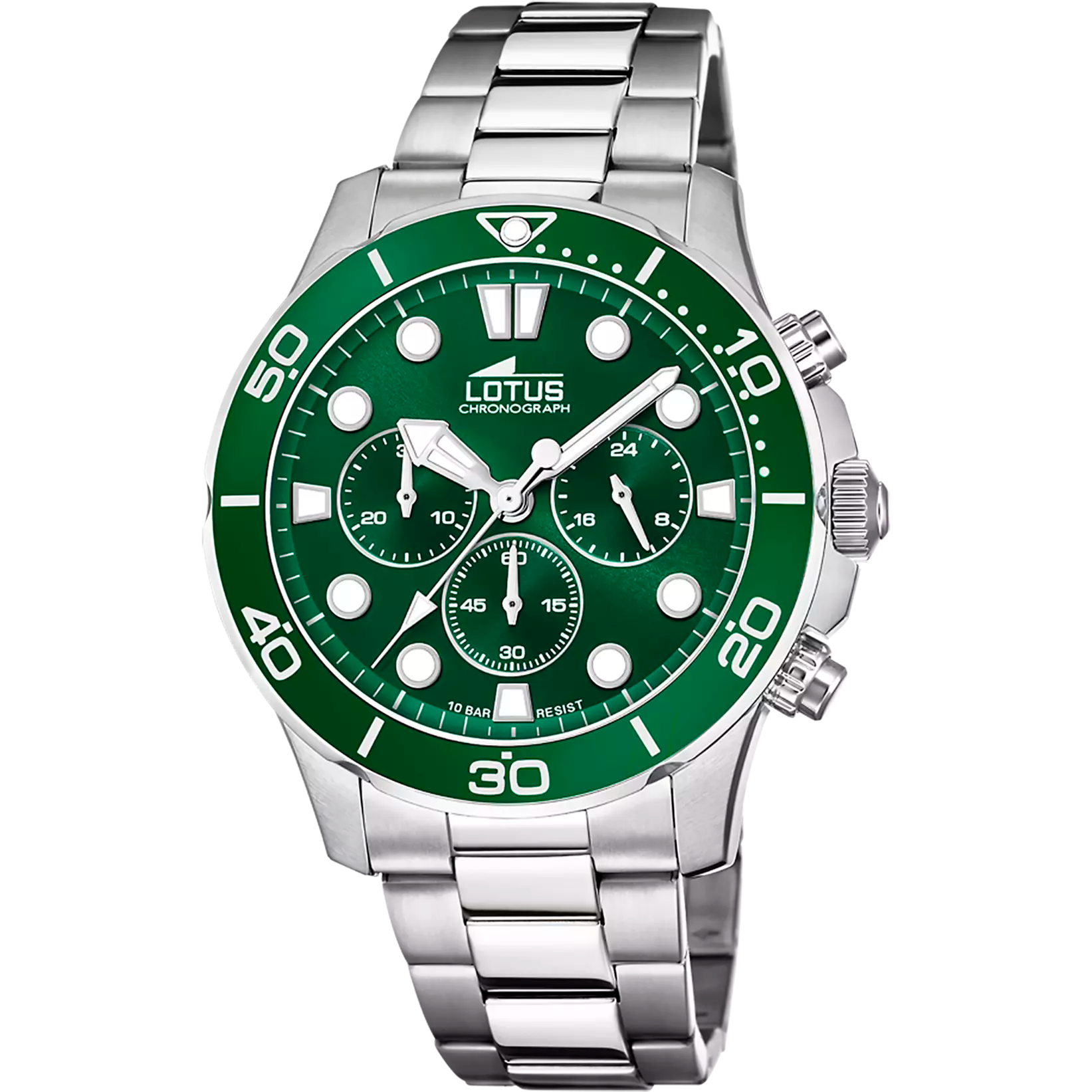 Lotus Excellent Green Dial Chronograph Stainless Steel Men’s Watch | 18756/2