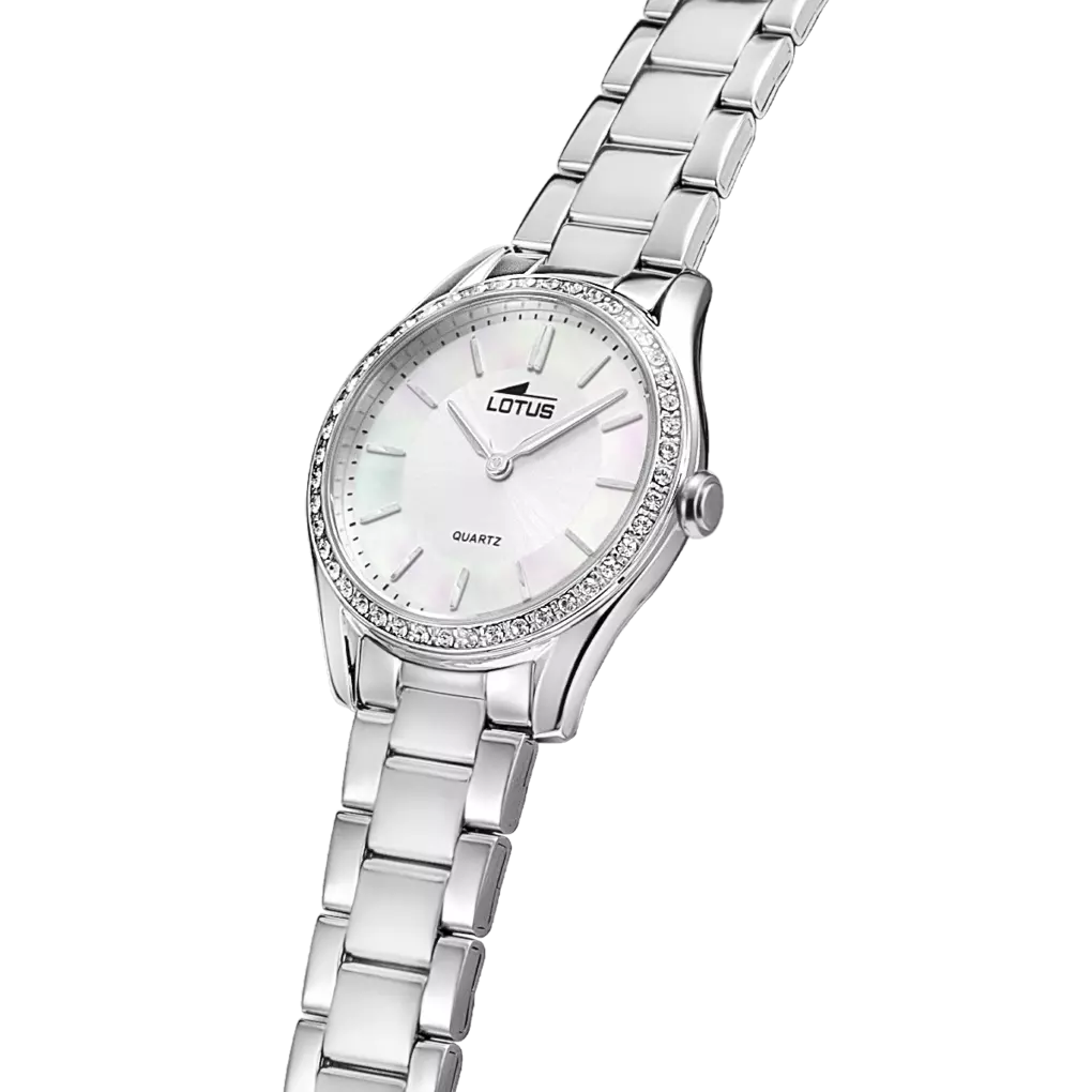 Lotus Bliss Silver Dial Stainless Steel Bracelet Unisex Watch | 18796/1