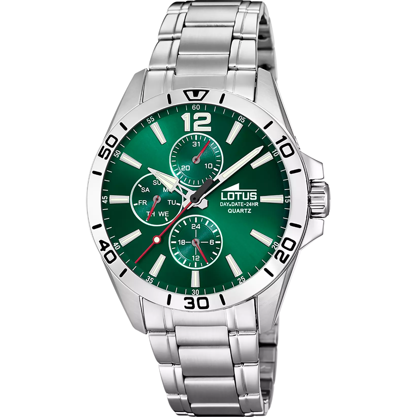 Lotus Multifunction Green Dial Stainless Steel Men’s Watch | 18812/7