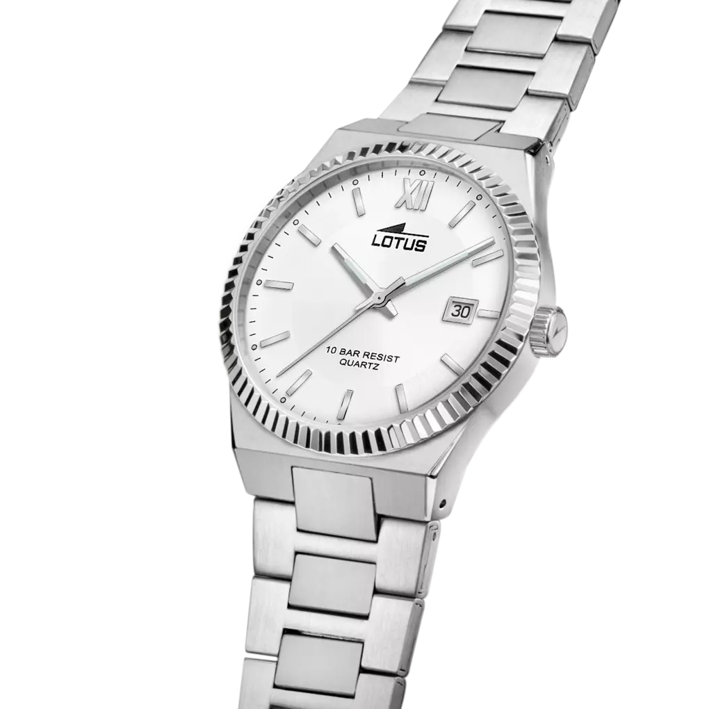 Lotus Freedom GTS 40mm Silver Dial Calendar Stainless Steel Men's Watch | 18835/1