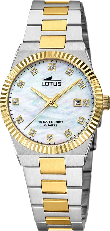 Lotus Freedom Two Toine Mother of Pearl Dial Stainless Steel Women's Watch | 18839/1