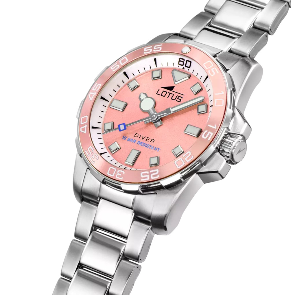 Lotus Trendy Pink Dial Stainless Steel Bracelet Unisex Watch | 18937/4