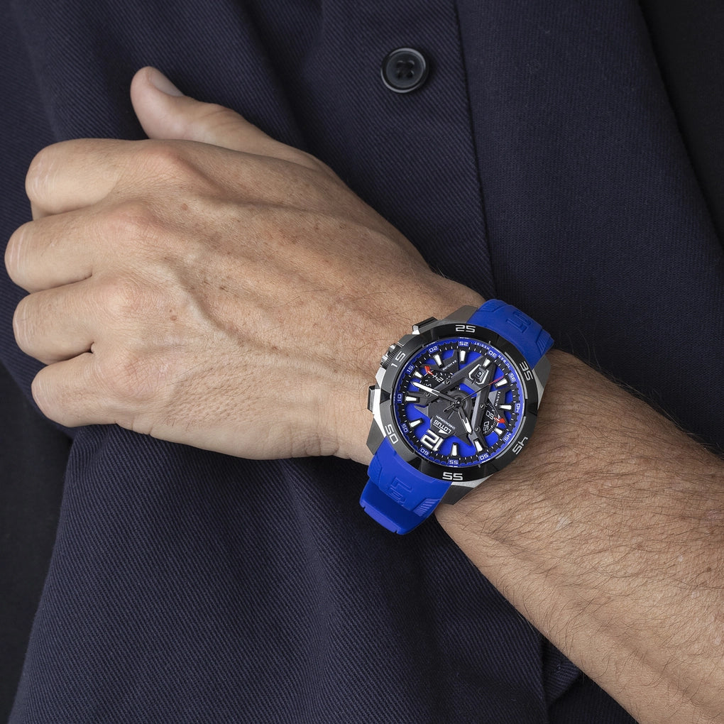 Lotus Vortex Blue Dial Chronograph Leather Men’s Watch | 18944/4