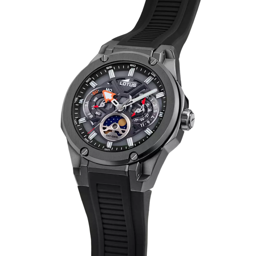 Lotus Vortex Black Dial Moonphase Men’s Watch | 18946/6