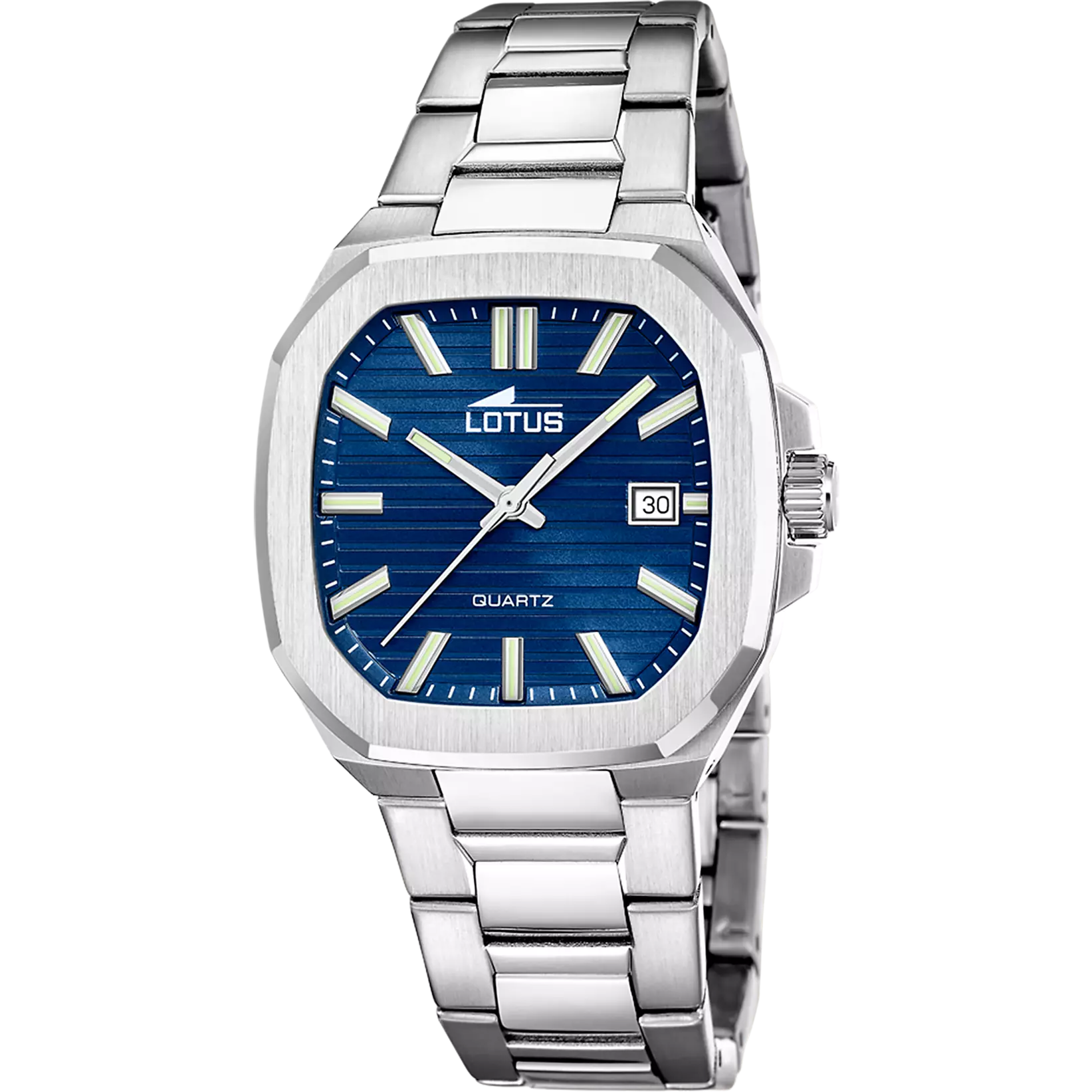 Lotus Square Blue Dial Silver Men's Watch | 19047/2