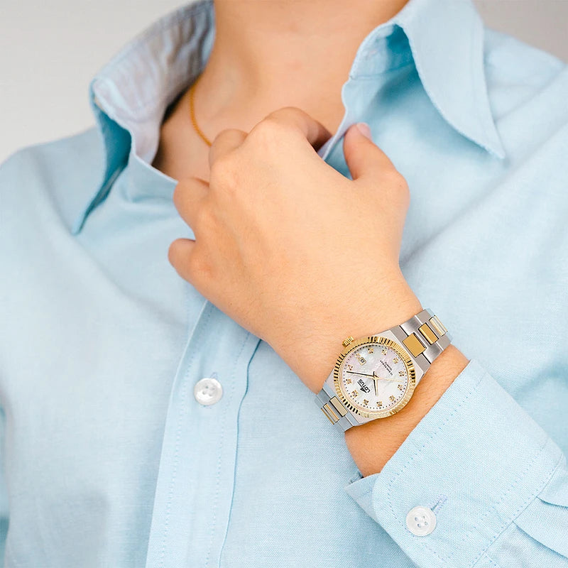 Lotus Freedom Two Toine Mother of Pearl Dial Stainless Steel Women's Watch | 18839/1