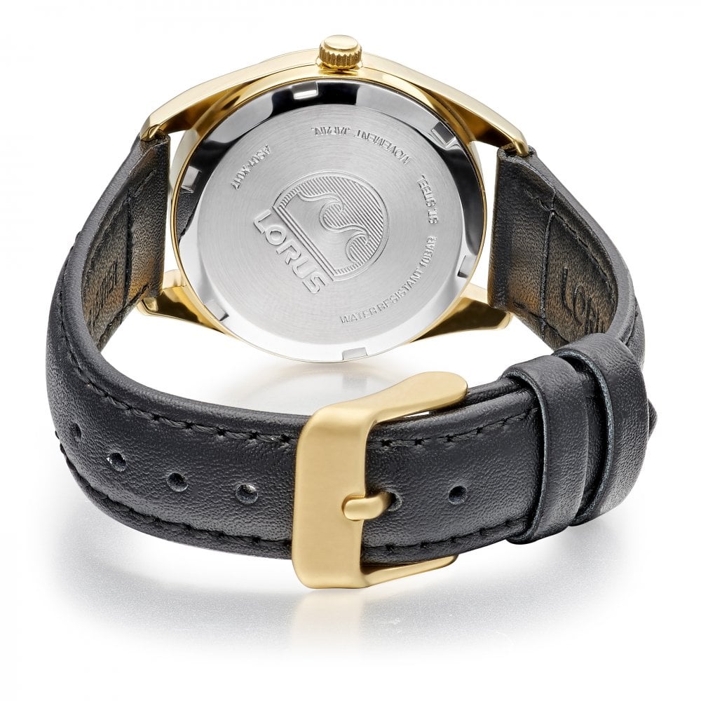 Lorus White Sunray Dial Black Leather Strap Woman's Watch | RY518AX9