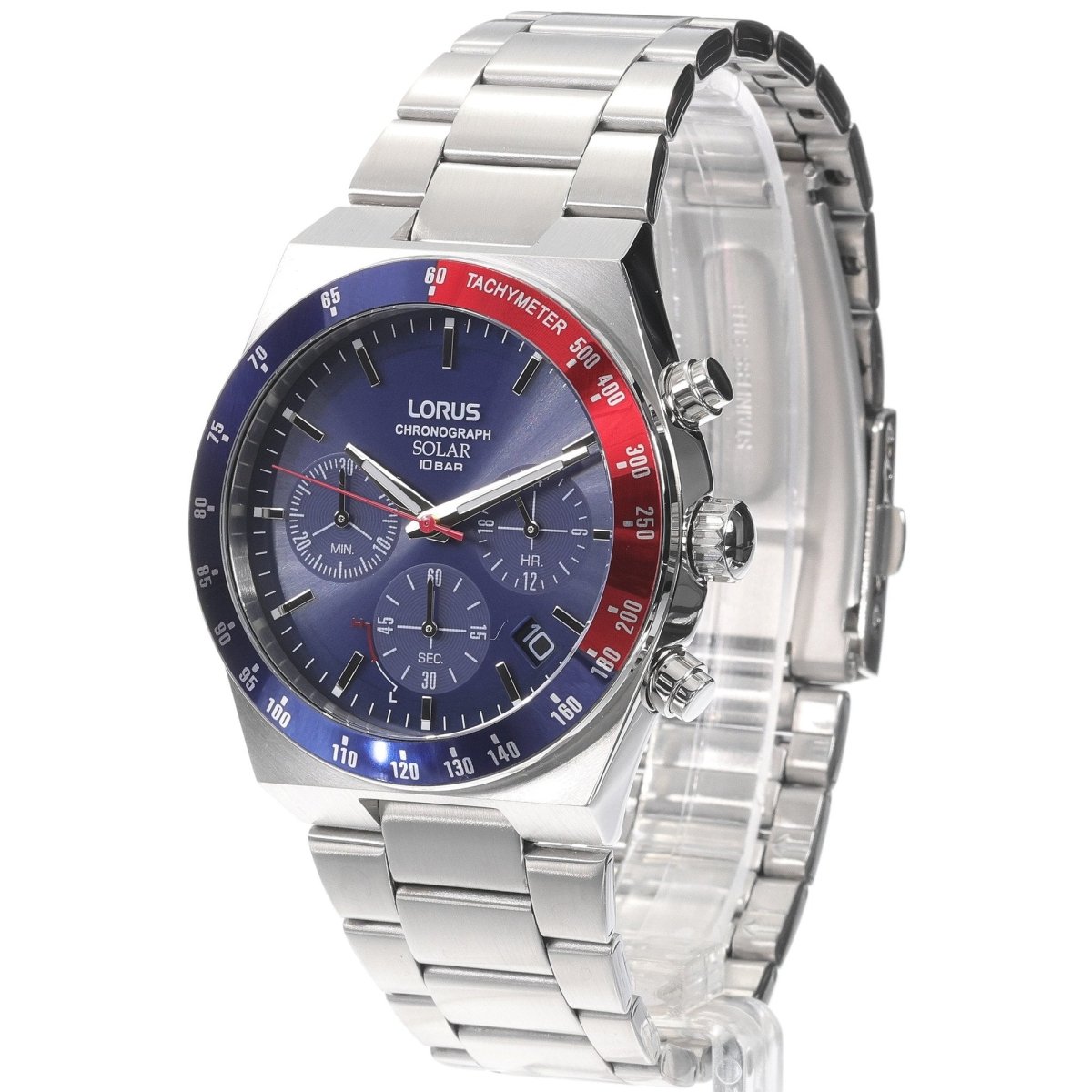 Lorus Blue Dial Chronograph Stainless Steel Men's Watch | RZ521AX9 | TIME Watches