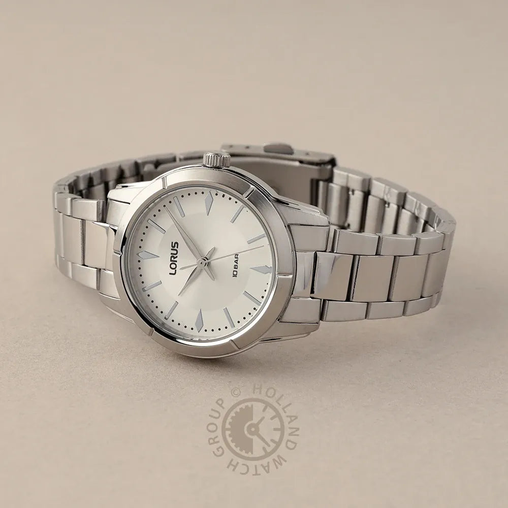 Lorus Silver Dial Batons Stainless Steel Men's Watch | RG227YX9