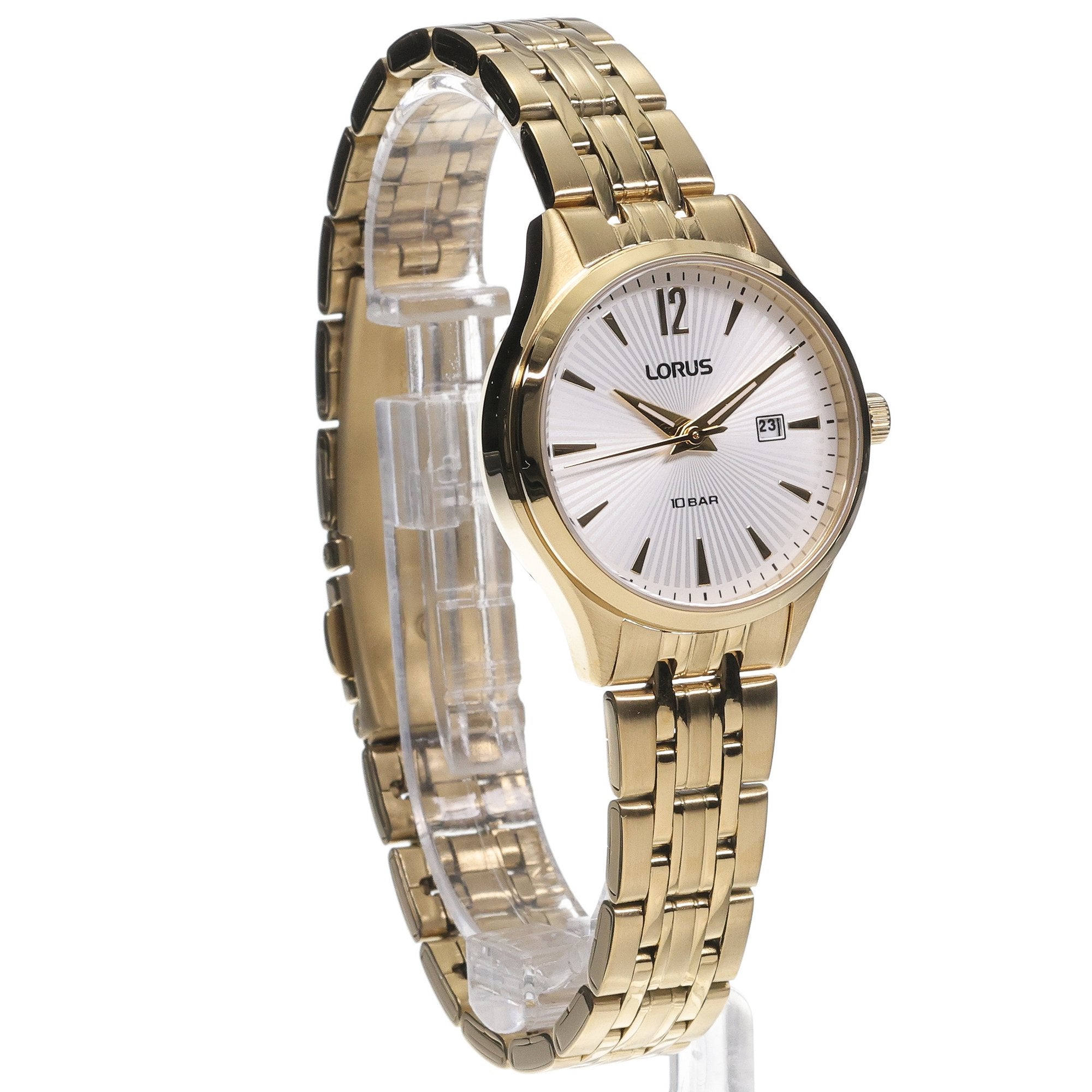 Lorus RG White Dial Calendar Rose Gold Batons Rose Gold Men's Watch | RJ204CX9