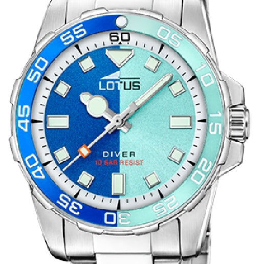 Lotus Trendy Blue Turquoise Dial Stainless Steel Women's Watch | 18936/4