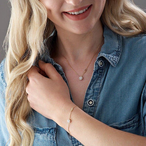 Michael Kors 14k Gold-Plated Sterling Silver Cubic Zirconia Pendant Women's Necklace | MKC1208AN710 | Time Watch Specialists