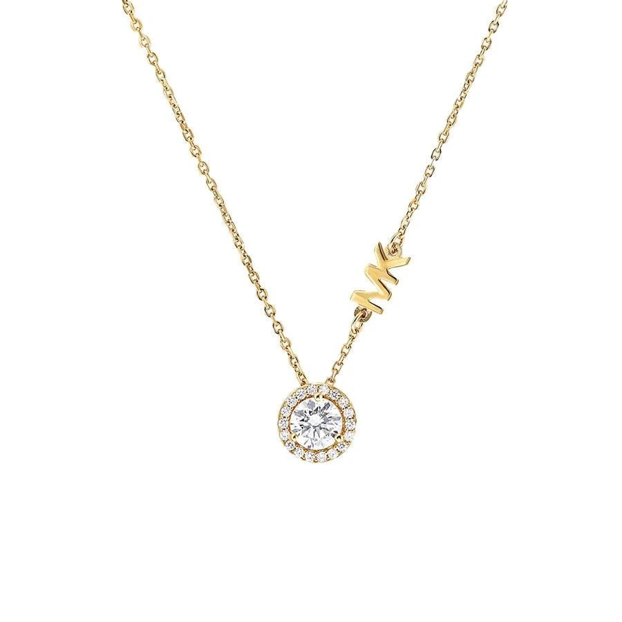 Michael Kors 14k Gold-Plated Sterling Silver Cubic Zirconia Pendant Women's Necklace | MKC1208AN710 | Time Watch Specialists