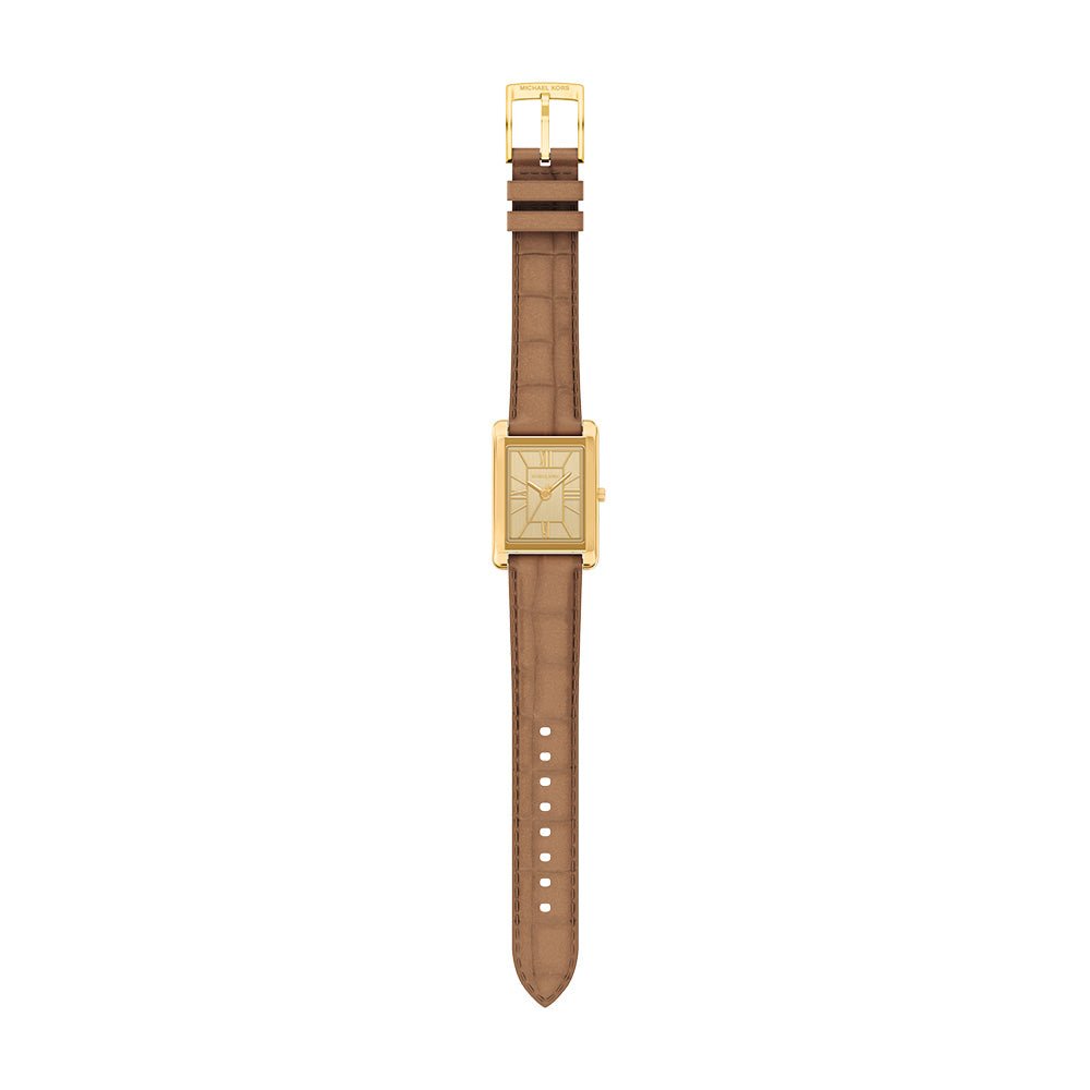 Michael Kors Essex Gold Dial and Brown Leather Strap 26mm Women's Watch | MK7584 | TIME Watches
