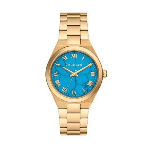 Michael Kors Lennox Three-Hand Gold-Tone Stainless Steel Woman's Watch | MK7460 | Time Watch Specialists