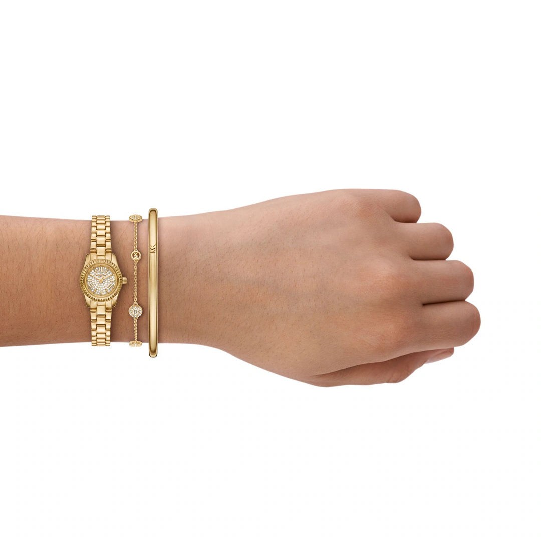 Michael Kors Micro Lexington Gold Watch, Bracelet and Bangle Set | MK4944SET