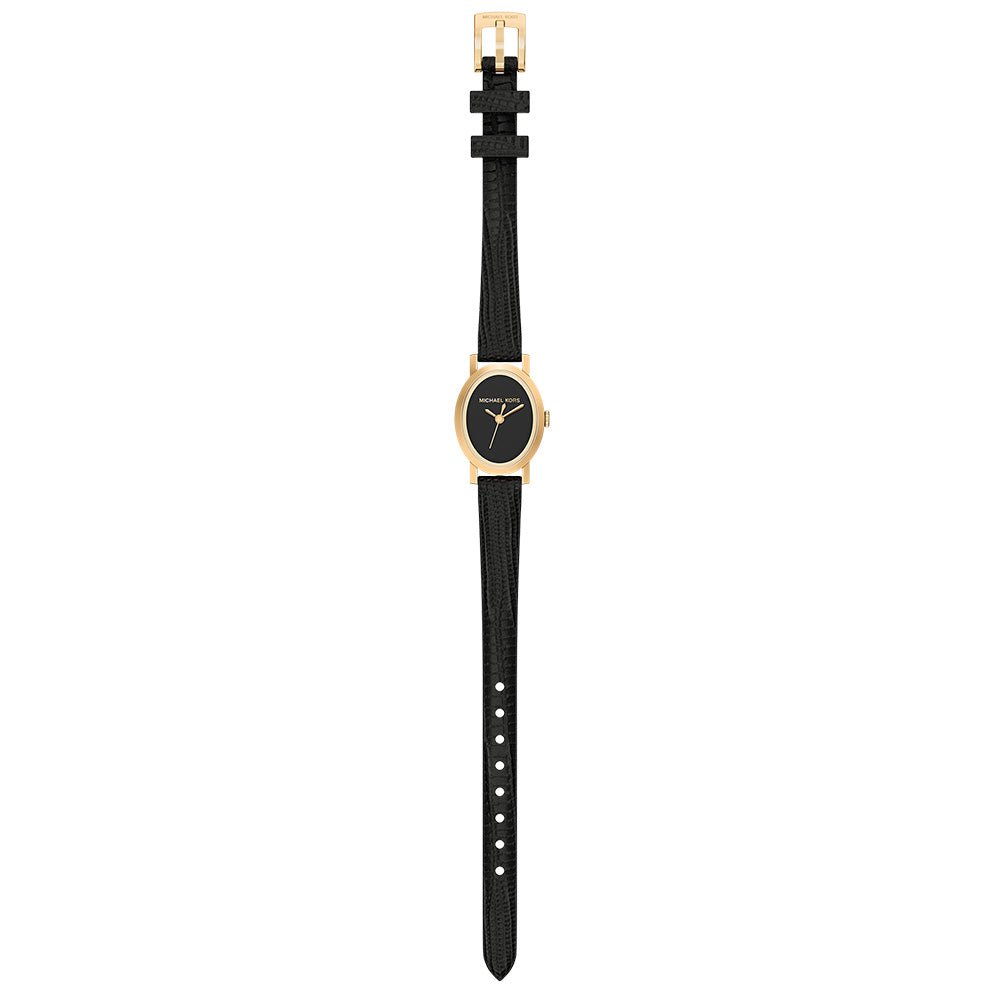 Michael Kors Maude Black Dial and Black Leather Strap 21mm Women's Watch | MK7585 | TIME Watches