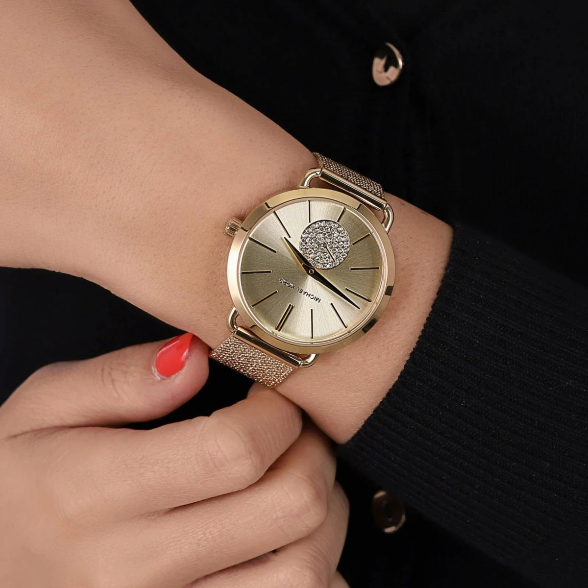 Michael Kors Portia Gold Round Stainless Steel Women's Watch | MK3844 | Time Watch Specialists