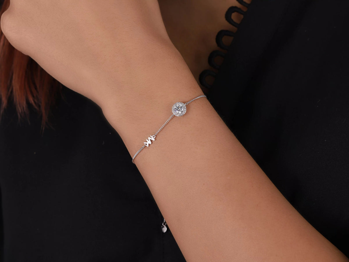 Michael Kors Sterling Silver Halo Slider Women's Bracelet | Time Watch Specialists