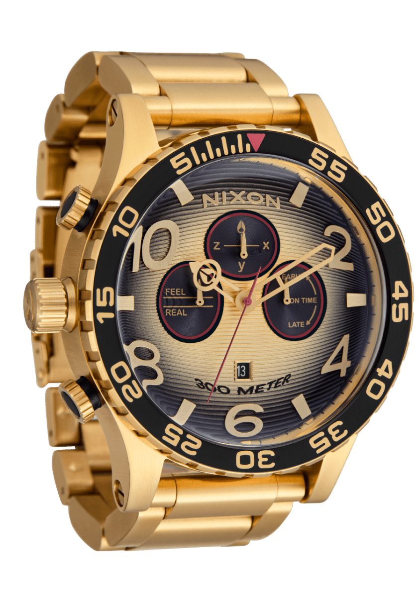 NIXON 51 - 30 Chrono Black Dial and Black Steel Bracelet 51mm Men's Watch | A13895358 - 00 | TIME Watches