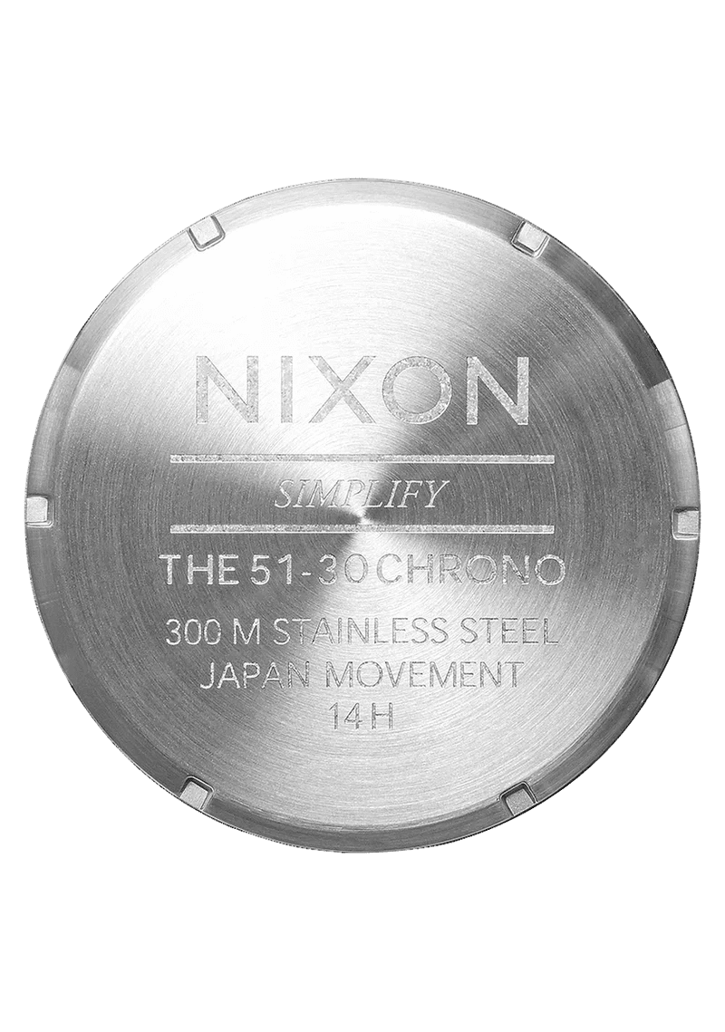 NIXON 51 - 30 Chrono Black Dial and Silver Steel Bracelet Men's Watch | A083000 - 00 | TIME Watches