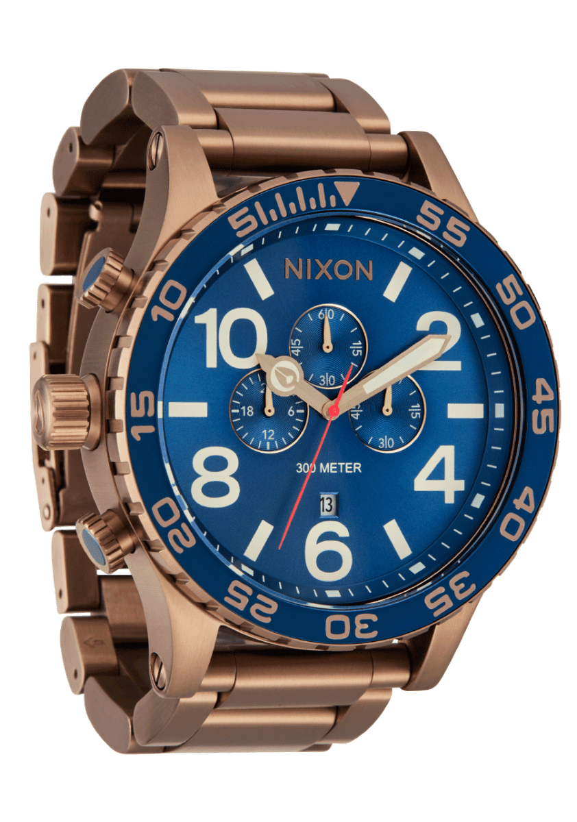 NIXON 51 - 30 Chrono Blue Dial and Blue Steel Bracelet 51mm Men's Watch | A13895301 - 00 | TIME Watches