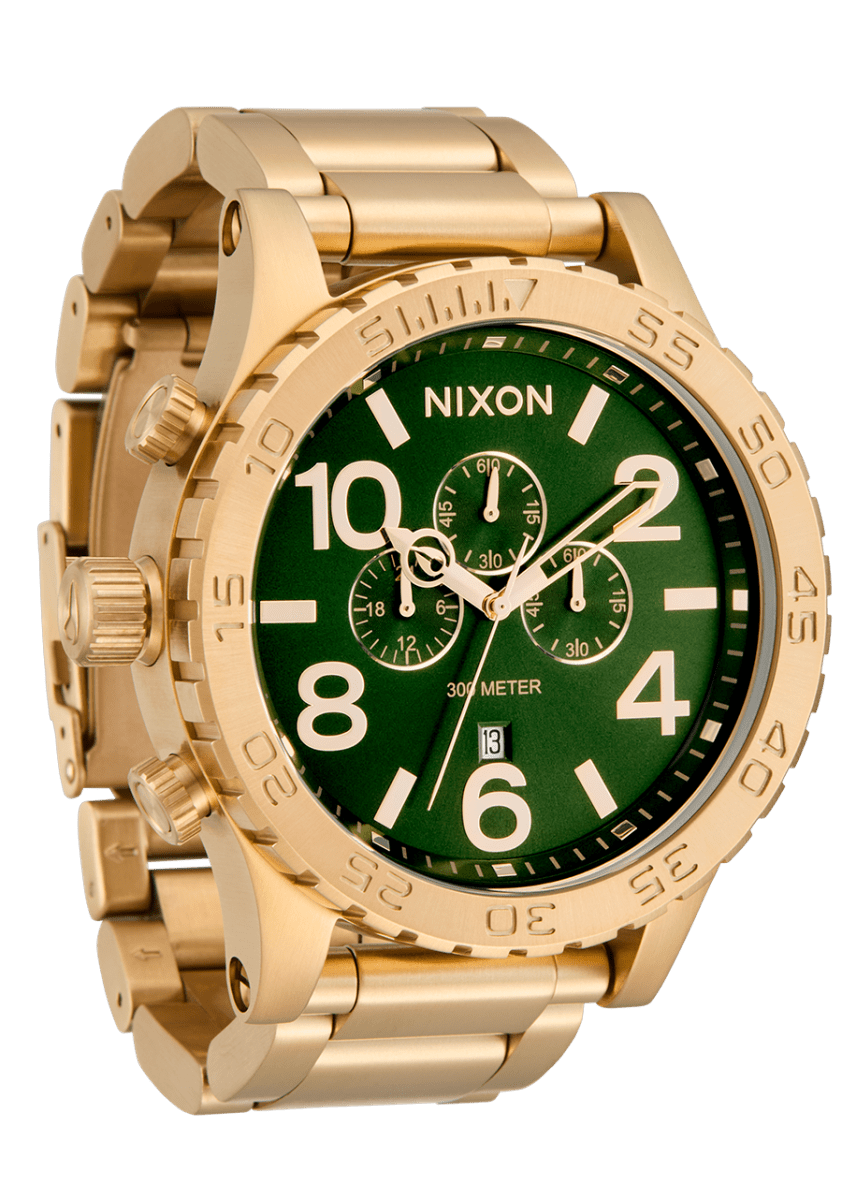 NIXON 51 - 30 Chrono Gold Dial and Gold Steel Bracelet 51mm Men's Watch | A13891919 - 00 | TIME Watches