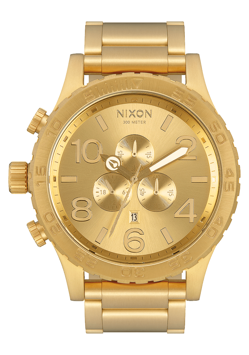 NIXON 51 - 30 Chrono Gold Dial and Gold Steel Bracelet Men's Watch | A083502 - 00 | TIME Watches