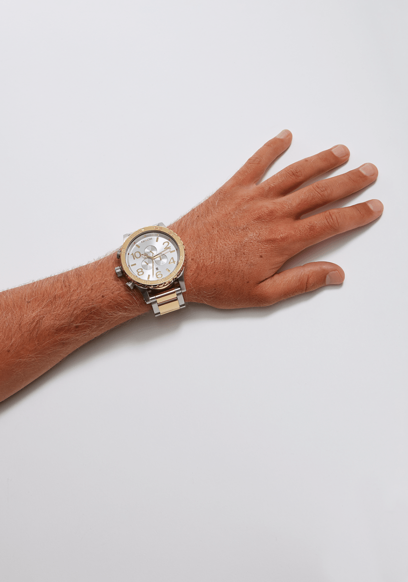 NIXON 51 - 30 Chrono Silver Dial and Silver Steel Bracelet 51mm Men's Watch | A083510 - 00 | TIME Watches