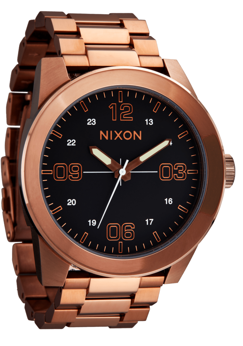 NIXON Corporal Stainless Steel Black Dial and Black Leather 42mm Men's Watch | A3465253 - 00 | TIME Watches