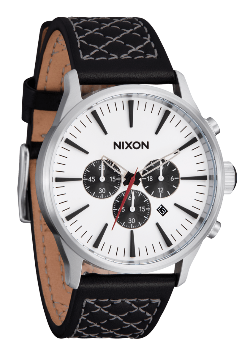 NIXON Sentry Chrono Silver Dial and Silver Steel Bracelet 47mm Men's Watch | A13915267 - 00 | TIME Watches