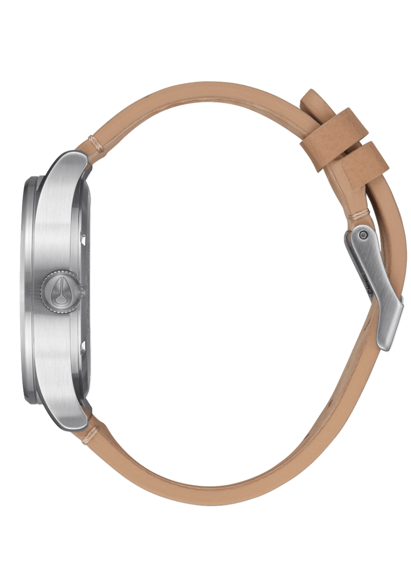 NIXON Sentry Leather Silver Dial and Silver Leather 40mm Unisex Watch | A1055095 - 00 | TIME Watches
