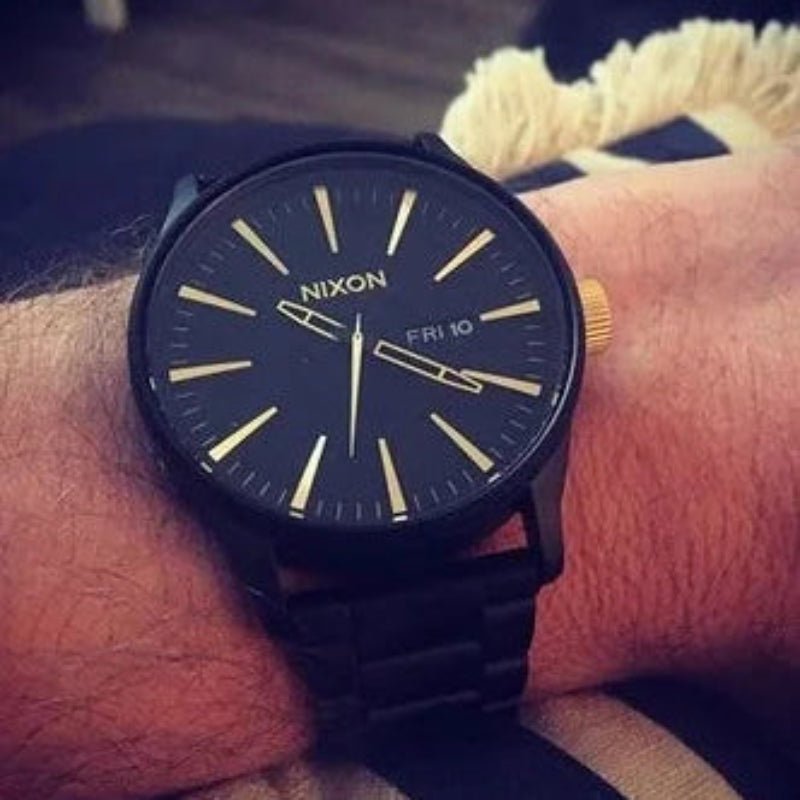 NIXON Sentry Stainless Steel Black Dial and Black Steel Bracelet 42mm Men's Watch | A3561041 - 00 | TIME Watches