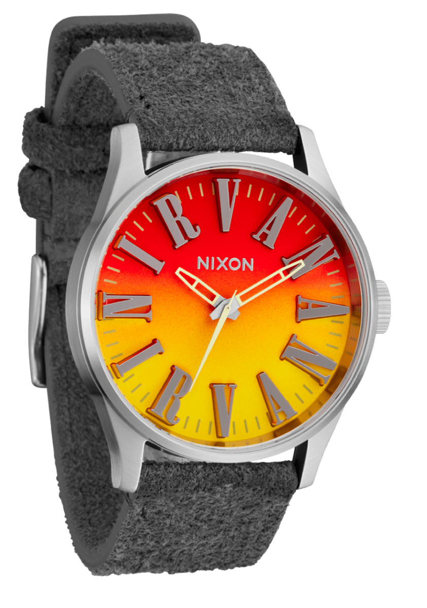 NIXON Sentry Stainless Steel Nirvana Sunray Dial and Red Leather 42mm Unisex Watch | A14185274 - 00 | TIME Watches