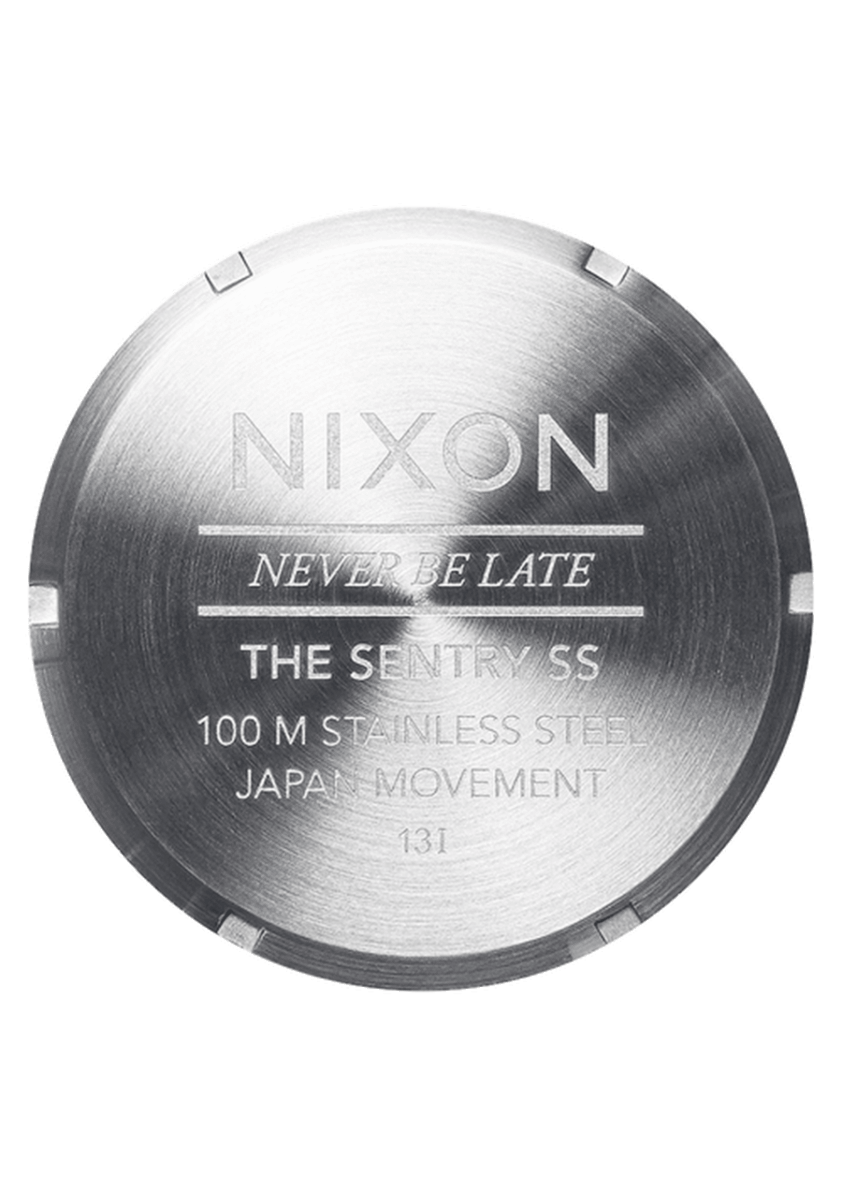 NIXON Sentry Stainless Steel Silver Dial and Black Steel Bracelet 42mm Men's Watch | A3565309 - 00 | TIME Watches