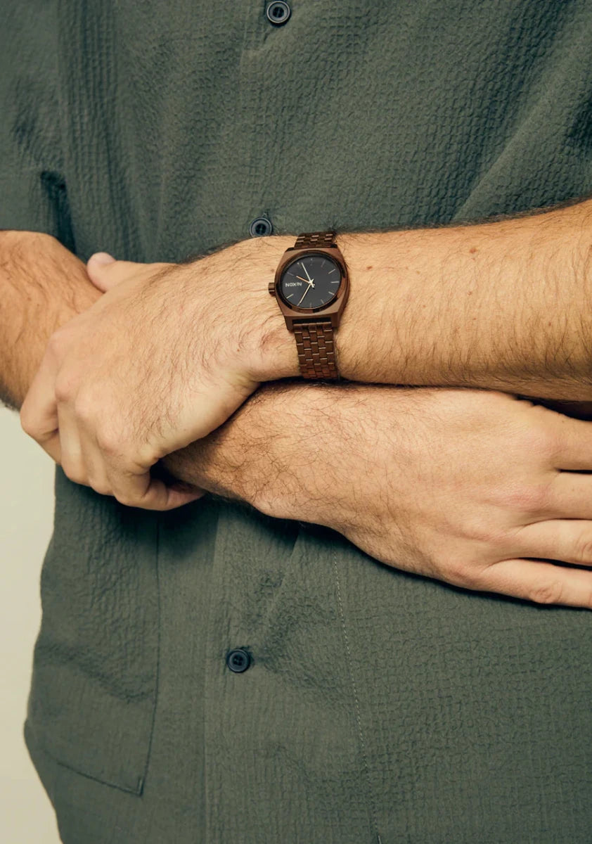 NIXON Time Teller Black Dial and Copper Steel Bracelet 34mm Unisex Watch | A11305244 - 00 | TIME Watches