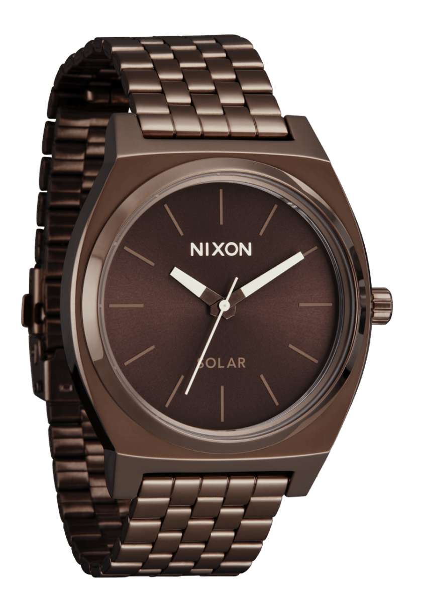 Nixon Time Teller Chocolate Cappucino Solar Unisex Watch | A13695243 - 00 | Time Watch Specialists