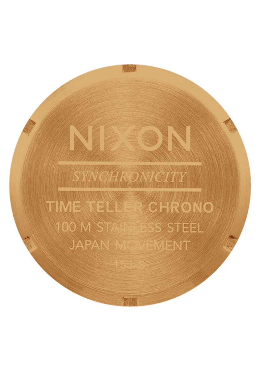 NIXON Time Teller Gold Dial and Green Sunray Steel Bracelet 36mm Unisex Watch | A9721919 - 00 | TIME Watches