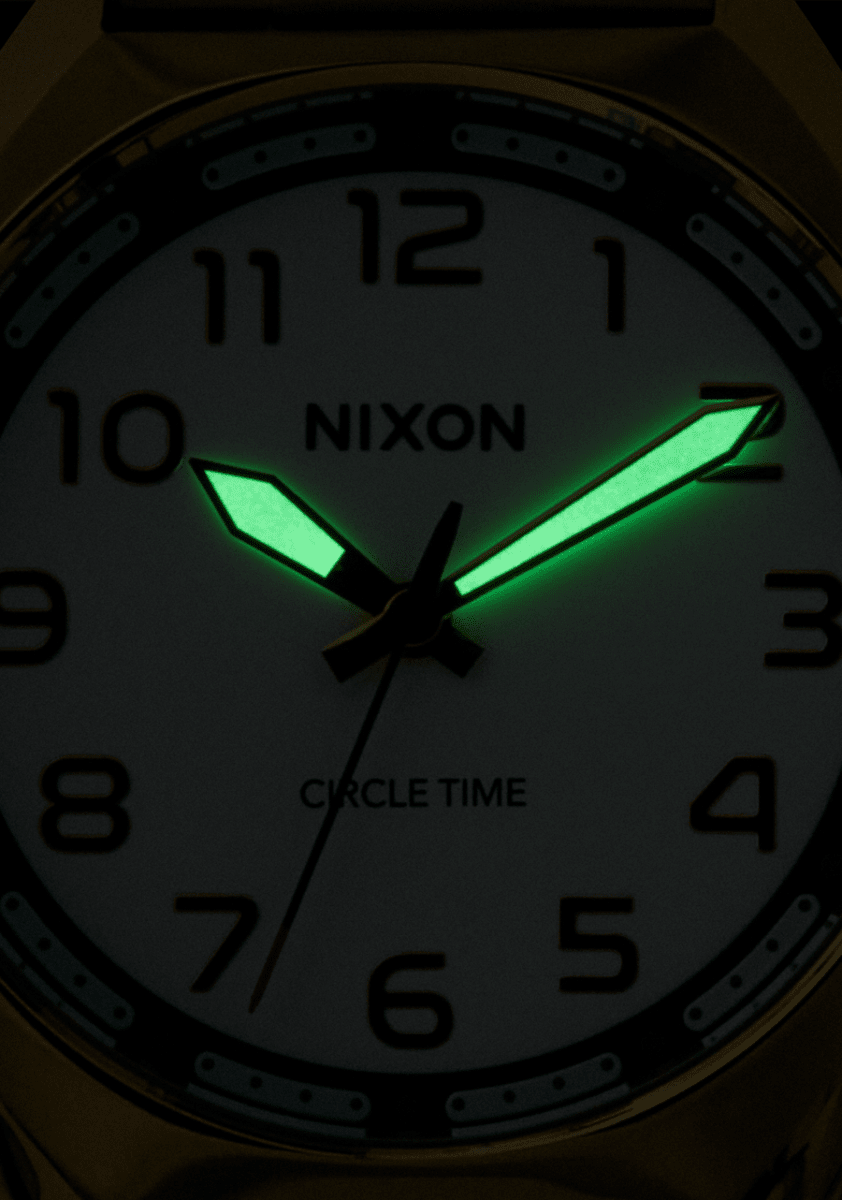 NIXON Time Teller Light Gold Dial and White Steel Bracelet 36mm Unisex Watch | A14011809 - 00 | TIME Watches