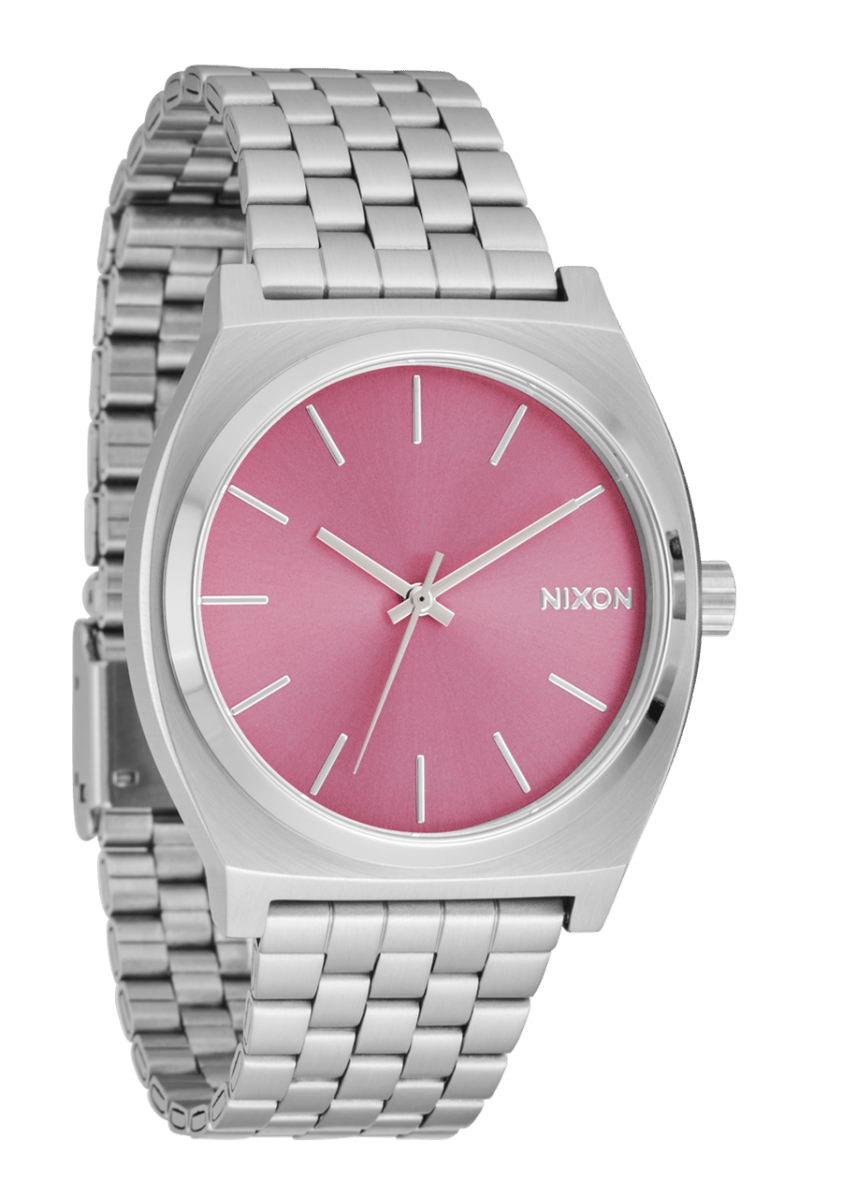 NIXON Time Teller Pink Dial and Silver Steel Bracelet 37mm Women's Watch | A0452719 - 00 | TIME Watches