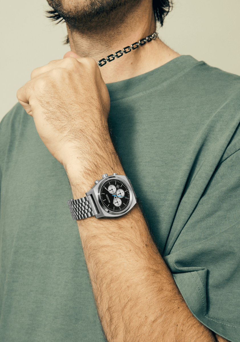 NIXON Time Teller Silver Dial and Black Steel Bracelet 40mm Unisex Watch | A9725266 - 00 | TIME Watches